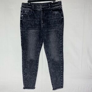 KanCan Back Acid Wash High Rise Super Skinny Raw Hem Jeans 31 NWT Retro